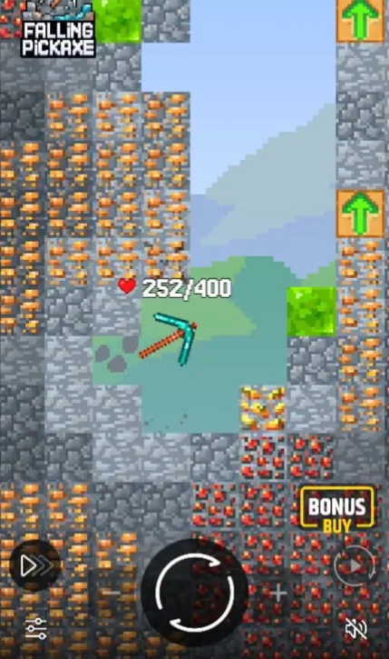Falling Pickaxe — Falling Pickaxe: pico, bloques y controles de la partida — 1 Falling Pickaxe — Falling Pickaxe: pico, bloques y controles de la partida — 1