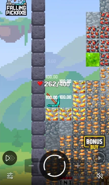 Falling Pickaxe — Falling Pickaxe: pico, bloques y controles de la partida — 3 Falling Pickaxe — Falling Pickaxe: pico, bloques y controles de la partida — 3