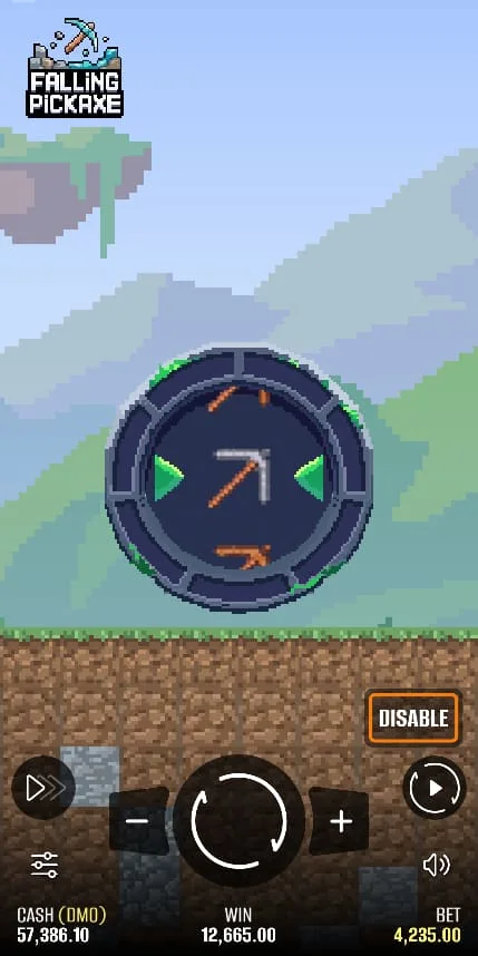 Falling Pickaxe result screen Falling Pickaxe result screen